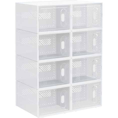 Scarpiera modulare DIY a 8 scomparti in plastica trasparente, 25 x 35 x 19 cm (1/5)