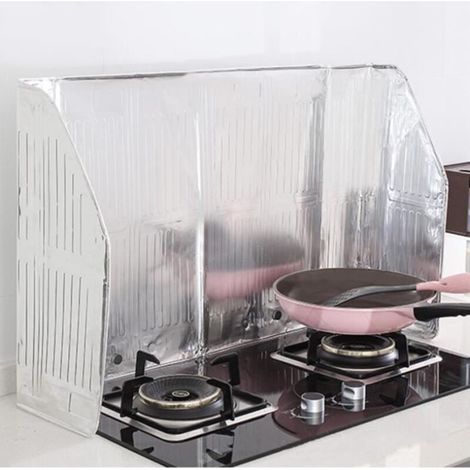 Plaque Anti-Projections de Cuisson Déflecteur D\'huile Feuille D\'aluminium Pliable Protection D\'écran de Cuisine,120×50cm