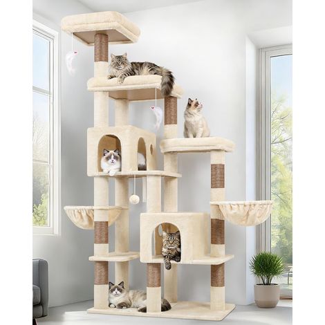 Solide Arbre a Chat Niches 45CM Plateforme pour Grand Chats (1/5)