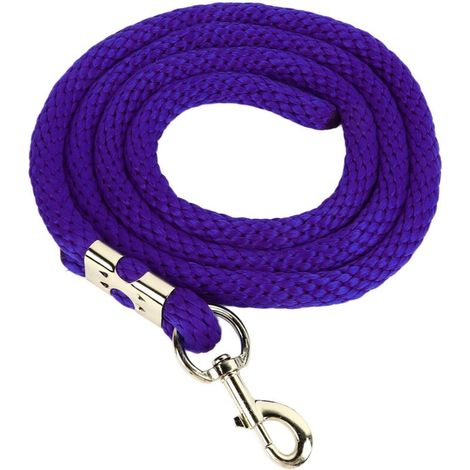 Horse lunge line with snap fastener, heavy-duty high-strength training rope for competition and everyday use, 6.6 feet, purple