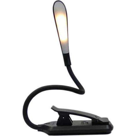 Angoily Lampe de Lecture LED à Pince Flexible, Rechargeable USB, (1/5)