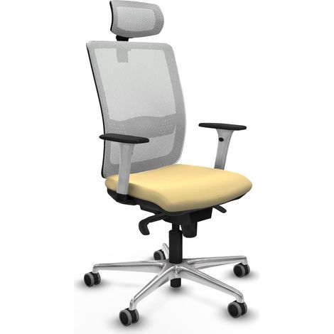 Sedia ufficio piqueras y crespo Haches bianco velluto ergonomica (1/2)