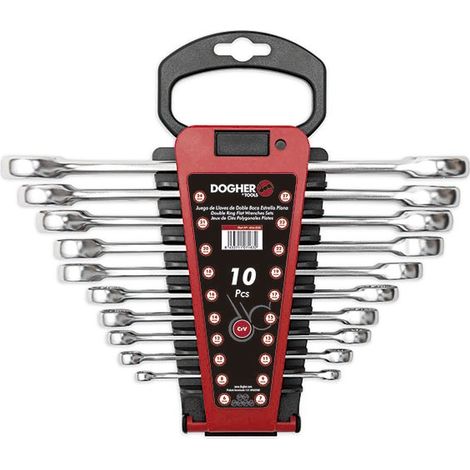 Lot de 10 clés à bec doubles Flat Star  DOGHER 454-020