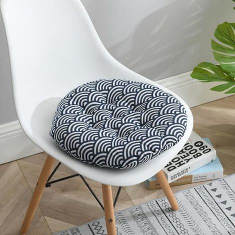 Lot de 4 Coussin de Chaise Coussins de Siège, Ronde Tatami Respirant Schéma Coussins de Chaise Galette de Chaise, 4545cm,Style J (1/4)