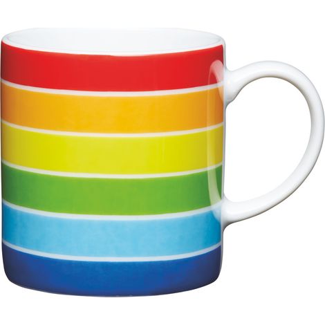 Kitchencraft Rainbow Kaffeebecher, Keramik, mehrfarbig, 18 cm