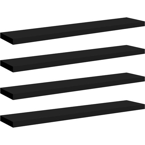 Maison Exclusive - Schweberegale 4 Stk. Schwarz 120x23,5x3,8 cm M
