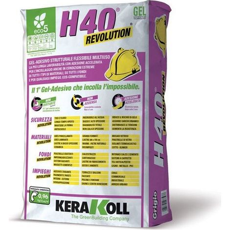 Collante cementizio h40 revolution bianco shock c2fte sacco 25 kg (1/2)