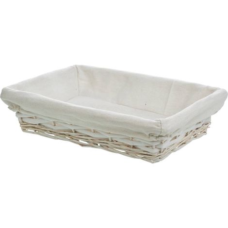 Bandeja de mimbre lacado blanca con forro 36x24x8 (1/4)