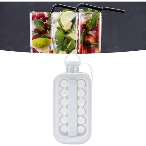 Bac à glaçons pliable, boîte à glaçons de conservation en silicone alimentaire, moule à glaçons, pichet à eau glacée pour congélation rapide, blanc. (1/5)