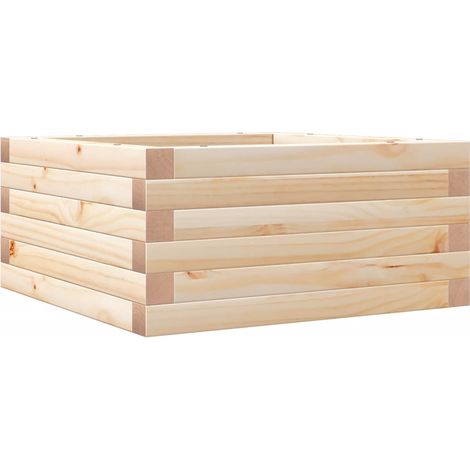 Vassoio per fioriera aiuola rialzata piante fiori terrazza giardino 50 x 50 x 23 cm legno di pino massiccio marrone 020037628
