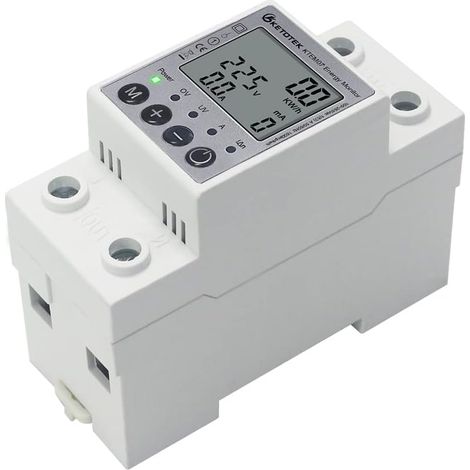 Compteur électrique Monophasé AC 63A 220V Compteur D'énergie Numérique Rail DIN Mesure Consommation Electrique 1 Phasé KWh Voltmètre Ampèremètre (1/5)