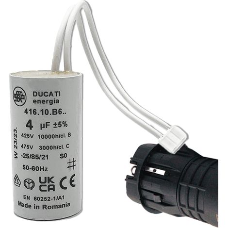 Condensateur à connecteur pour volet roulant Bubendorff - Spécial moteur de volets - Réparation - Pièce d'origine - 4 uF - 1