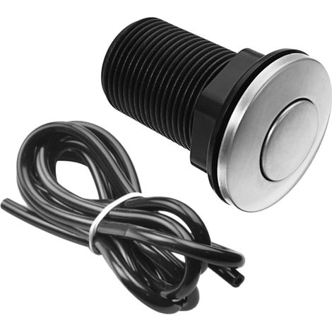 Bouton pneumatique, 32mm, inox, noir (1/5)