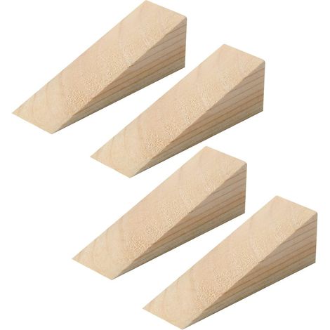Cales de porte en bois massif Sdigv, lot de 4, antidérapantes et robustes. (1/5)