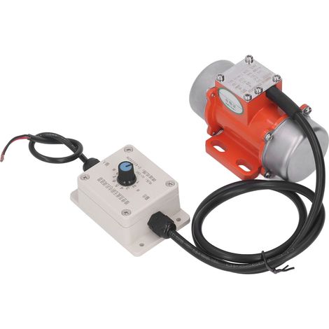 Moteur vibrant electrique 24V DC 30W 1.6A 4000 RPM force d'excitation reglable avec variateur, bobine cuivre, IP65, aluminium, livré avec notice (1/5)