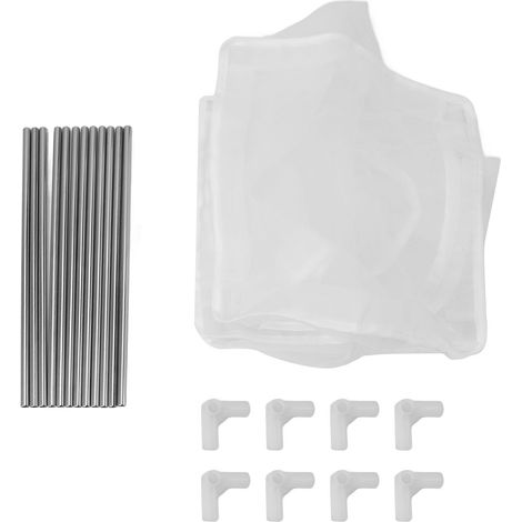 Cage à mailles volantes en Nylon, détachable, pour Observation des plantes en plein air, avec tuyau en acier inoxydable, pour l'éclosion et l'élevage, blanc (1/5)