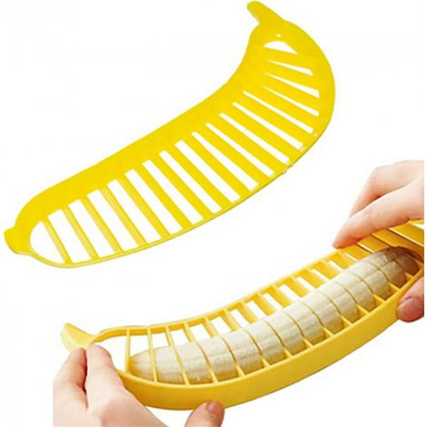 BEBUSINGOTO Cortador de plátanos, práctico utensilio de cocina, pelador de frutas (2 piezas) (1/5)