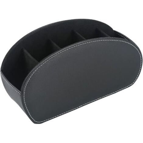Support de télécommande en cuir PU, organiseur multifonction avec 5 compartiments, boîte de rangement pour télécommandes TV, crayons, pinceaux de maquillage (1/5)
