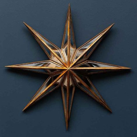 Étoile miroirs Véga dorée 6x53x53cm (1/4)