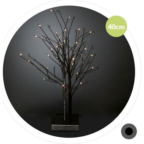 Árbol decorativo LED Cumia 40cm 3xAA Negro (1/2)