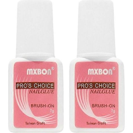 2x Colle à ongles extra forte avec pinceau 7ml Colle super forte pour faux ongles en acrylique Colle à ongles extra forte à appliquer au pinceau pour ongles adhésifs (1/5)