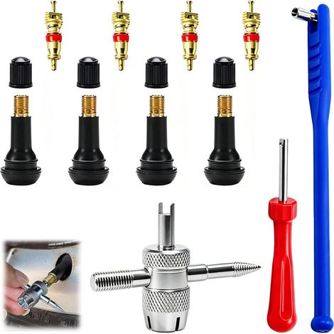 11 Pièces Demonte Valve Pneu,Demonte Obus Valve,Outil de Démontage de Valve Pneu Voiture Kit de Réparation Valve Core Tire,pour Voiture Moto Extracteur Noyau Valve en Cuivre Accessoires Montage Pneus. (1/5)