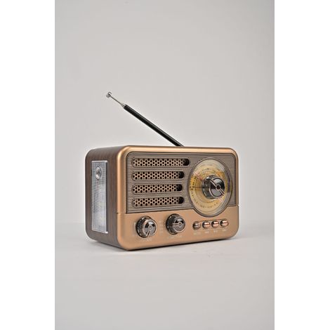 Radio a transistor retrò con batteria, AM, FM, SW, piccola radio portatile ricaricabile, compatibile con scheda TF, Aux, lettore MP3 USB
