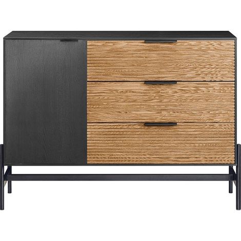 SoBuy Credenza decorativa Consolle laterale stretta Nero 114x40x83cm HFSB02-SCH (1/5)