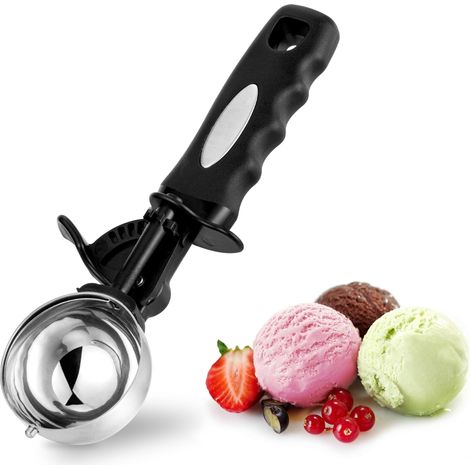 Cuillère à biscuits de 3,5 cuillères à soupe, cuillère à glace avec gâchette, cuillère à boules de pâte à biscuits de 55 mm
