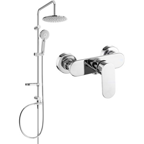 Mexen Carl set doccia esterno con soffione e miscelatore doccia Milo, cromo - 71340240-00 (1/3)