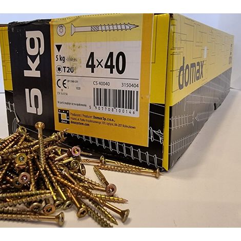 BOITE 5kg - 2150 VIS À TÊTE FRAISÉE 4 x 40, EMPREINTE TORX (1/2)