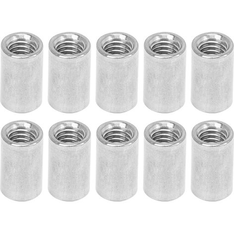 10 Raccords à écrou de couplage en acier inoxydable 304, tige ronde filetée femelle M12x1.75, longueur 35mm, lot de connecteurs (1/5)