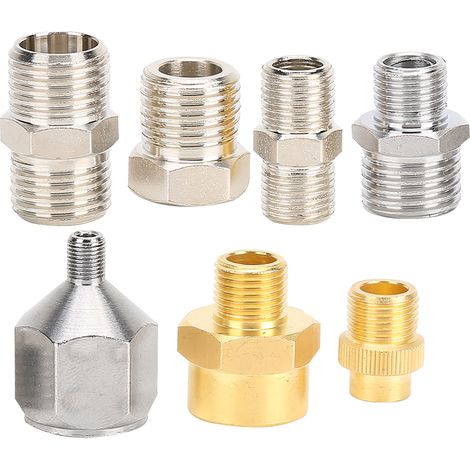 Kit d'adaptateur aérographe professionnel 7 pièces, raccords BSP 1/8 et 1/4 pouce pour compresseur et tuyau aérographe (1/5)