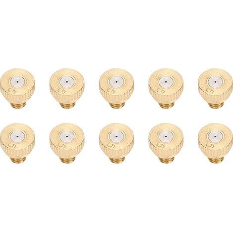 10 pièces eau du robinet basse pression atomiseur pulvérisateur buse laiton eau brumisation saupoudrer 0.5mm (1/5)