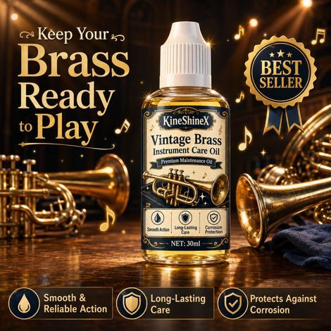 KineShineX Vintage Brass Instrument Care Oil - Schmiert und schützt Kolben und Ventile für Retro-Trompeten, Kornette und Waldhörner.