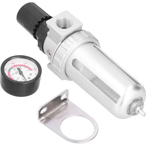 Filtre régulateur d'air comprimé avec séparateur eau-huile et manomètre pour lignes d'air (1/5)
