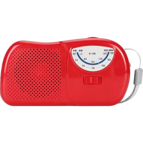 Vintage FM/AM-Radio, hohe Empfindlichkeit, klarer Klang, Mini-Taschenradio für Reisen und Zuhause, Rot