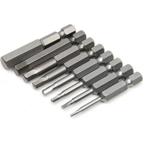 Stück magnetischer Schraubendreher mit Sechskantschaft, magnetische Schraubendreher-Bits, S2-Stahl, Triwing-Schraubendreher, 1,5/2/2,5/3//4/5/6/8 Inbus-Bit, elektrischer Schraubendreher für elektrisch (1/4)