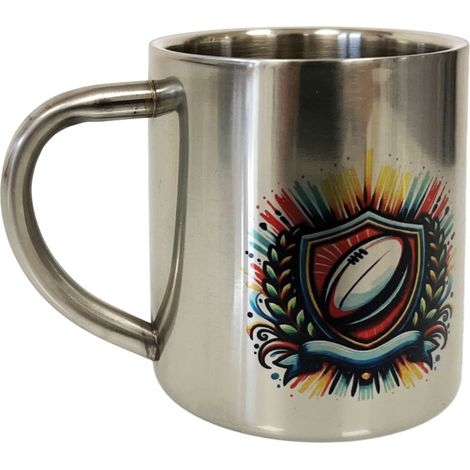 Tasse ballon de rugby en inox double paroi  200 ml (1/2)