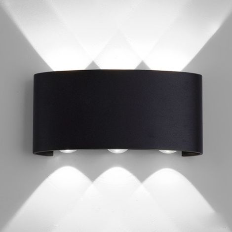 Applique Murale Moderne 6W Noir Lampe Murale Led D'Intérieur En Aluminium, Pour Salon, Chambre À Coucher, Salle De Bain, Couloir, Blanc Froid (1/5)