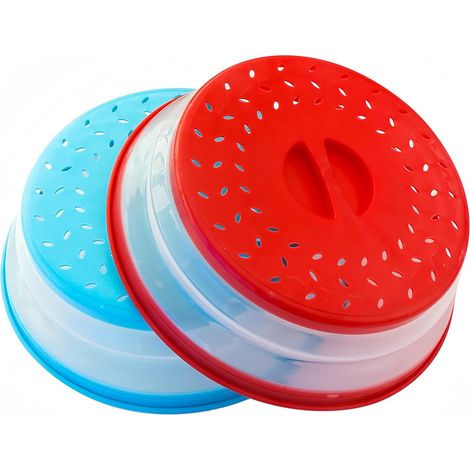 Set aus zwei faltbaren Mikrowellen-Spritzschutz- und Filterabdeckungen, Küchenzubehör, BPA-frei, aus TPR-Material, spülmaschinenfest.