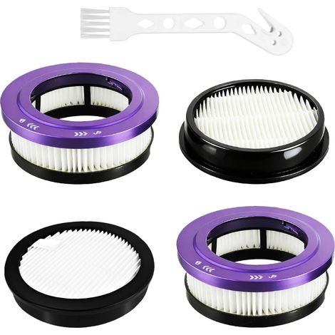 HEPA-Filter kompatibel mit dem kabellosen Staubsauger Anyson Stars 5 (45000Pa/550W/70Min), waschbar und wiederverwendbar, 2 Vorfilter, 2 Nachfilter, 1 Reinigungswerkzeug (lila) (1/5)