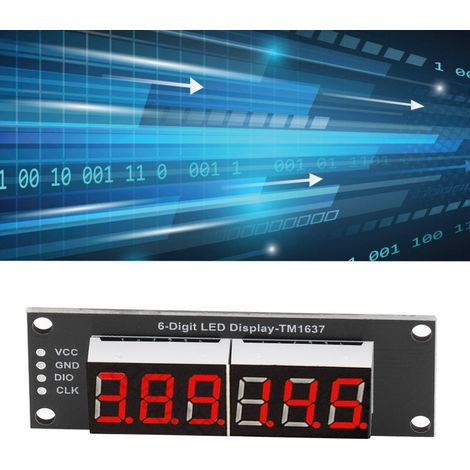 Módulo optoelectrónico digital rojo de 0,36 pulgadas (0,36 pulg.) con controlador TM1637 para pantalla LED de segmentos de 6 dígitos. (1/5)