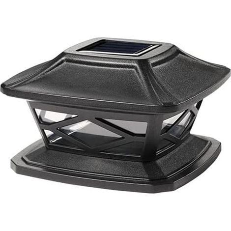 Chapeau de pilier solaire pour borne et colonne – Éclairage de couronnement – Lampe jardin sur muret,2 pièces (1/5)