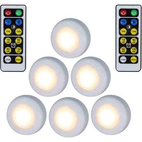6er-Set LED-Strahler – Warmweiß – Selbstklebend – Batteriebetrieben (1/5)