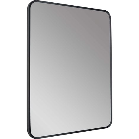 JTP Hix Bathroom Mirror Without Light 800mm H x 600mm W - Matt Black