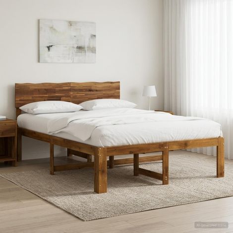 Cama doble con cabecero ROSTOCK Natural 120 x 200 cm (1/5)