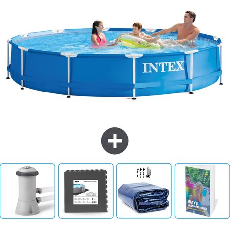 Intex Piscina con struttura Rotonda - 366x76 cm - 7-pezzi SCB105