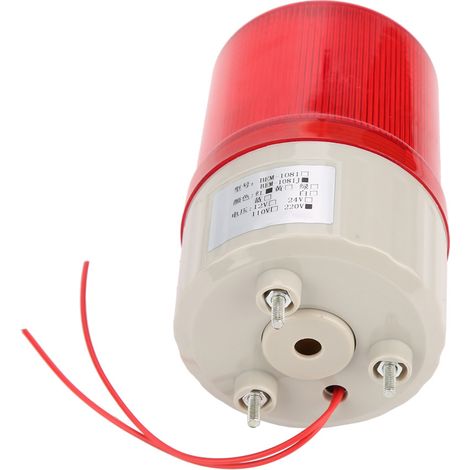 Lot lumineux rouge 220V avec alarme sonore optique, gyrophare rotatif LED, signal d'urgence clignotant (1/4)