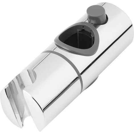 Supporto per soffione doccia, diametro regolabile 19 mm, design cromato + ABS, facile installazione, adatto per aste doccia. (1/4)